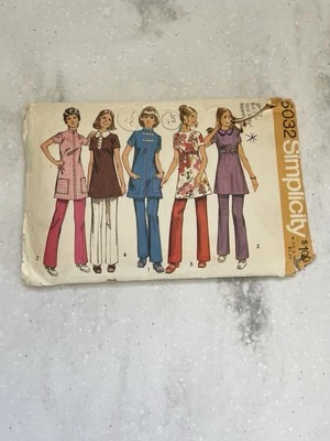 5032 Vintage Simplicity Sewing Pattern Maternity Tunic pants 1970s Cut Sz 12 - Image 1 of 4