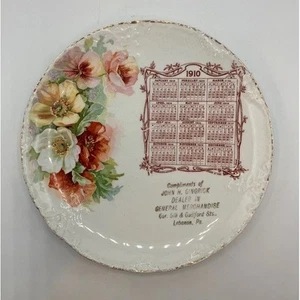 Antique 1910 Advertising Calendar Plate Floral 115 yrs old by Etrurix-Mellor - Picture 1 of 5