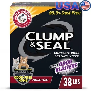 Clump & Seal Cat Litter Odor Control Dust Free Clumping Multi Cat 38lb New - Picture 1 of 13