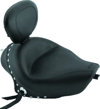 Asiento individual Mustang Wide Touring con tachuelas con respaldo para conductor 79439 Sportster 04-21 Foto 1 de 1