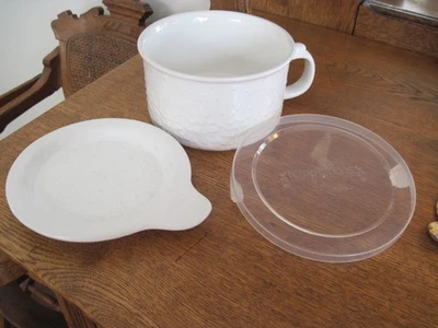 Temp-tations 25oz Soup Mug with 2 Lids/Trivet Carved Willow White - Image 1 of 4