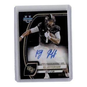 KJ Jefferson UCF 2024 Bowman Chrome Topps Black Saphire Auto 10/10 Denver - Picture 1 of 2