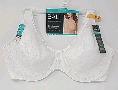 Bali Sooth Silouette Underwire White Lace Minimizer Style DF3385 38DD NWT - Image 1 of 4