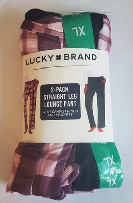Lucky Brand 2 Pack Womens X-Large Lounge Pants Black & Red Plaid NWT - Image 1 of 4