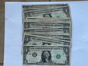 1963-B One Dollar Federal Reserve Note - Joseph Barr  Circulated Lot of 25 BARR - Picture 1 of 3
