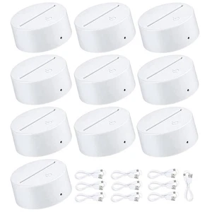 10 StüCk 7 Farben Touch-Lampensockel 3D--LED-Licht-Lampensockel LED-La3905 - Bild 1 von 14