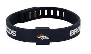 DENVER BRONCOS ADJUSTABLE SILICONE WRISTBAND BRACELET ONE SIZE FITS ALL - Picture 1 of 3