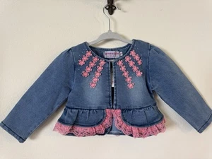 NWT Peacolate Baby Girls Long Sleeve Denim Jacket Size 6-12 Months  - Picture 1 of 4