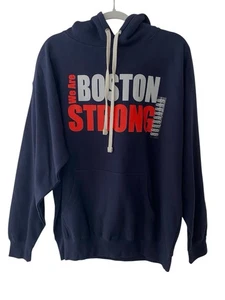 Bay State Apparel WE BOSTON STRONG Pullover Sweatshirt Drawstring Hoodie Blue XL - Picture 1 of 5