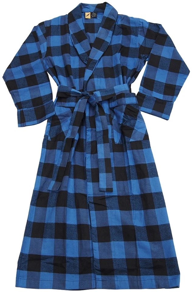 Norty Men's Soft Brushed Cotton Blend Flannel Shawl Collar Bathrobe - Image 1 of 1