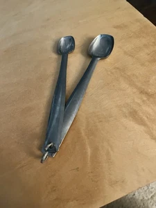 Vintage Edelstahl Messlöffel Set (1/2 TLP & 1 TLP) Schwerlast Milit - Bild 1 von 10