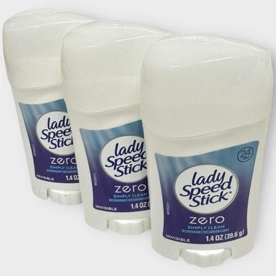 Desodorante Lady Speed Stick CERO SIMPLEMENTE LIMPIO 1,4 oz cada uno NUEVO LOTE DE 3 Foto 1 de 2