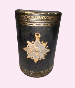 Antique Black Gold Gilded Decorative Bookend vintage academia leather - Picture 1 of 5