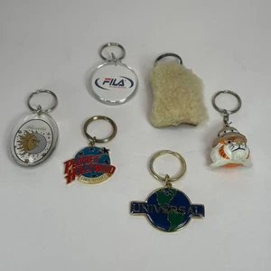Lot of 6 Collectible Souvenir Keychains Florida Planet Hollywood Universal Tiger - Picture 1 of 8