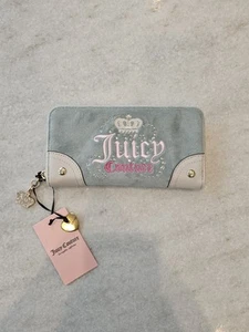 Portafoglio Juicy Couture DREAM JUICY velluto ecopelle zirconi cristalli zip nuovo con etichette - Foto 1 di 10