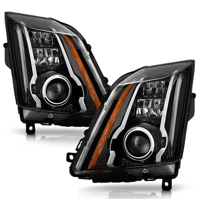 Halogen Upgrade LED Projector Headlights w/o AFS For 2008-2014 Cadillac CTS - Imagem 1 de 4