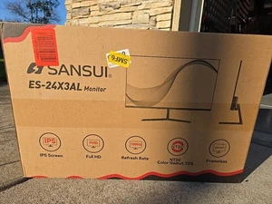 SANSUI ES-24X3AL, 24" 100Hz Full HD LED Frameless Monitor. USB Type C New In Box - Picture 1 of 8