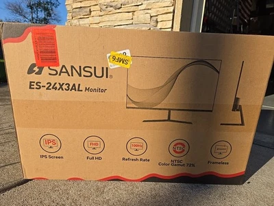 SANSUI ES-24X3AL, 24" 100Hz Full HD LED Frameless Monitor. USB Type C New In Box - Image 1 of 4