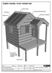 CUBBY HOUSE - PLAY HOUSE - Build One With Your Children - Full Building Plans V2 - Foto 1 di 12