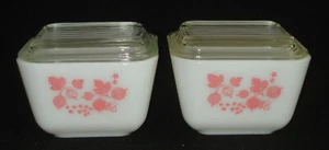 PYREX - 1 1/2 Cup - #501 Pink GOOSEBERRY Refrigerator Dishes & Lids - 4 pc. - Picture 1 of 9
