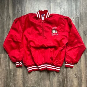 Rennoc Rossville Hornet Wrestling Varsity Pullover Jacket Red White Vintage M - Picture 1 of 3