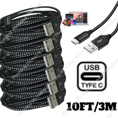 Bulk Lot 10ft USB Type C Fast Charger Cable Charging Cord For Samsung S8 S9 S10 - Image 1 of 4