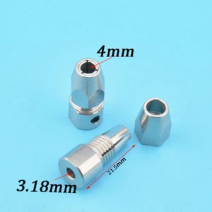 1 pieza barco de radiocontrol CNC acero inoxidable 3,18*4 mm acoplador flexible de cuello izquierdo/derecho - Imagen 1 de 3