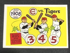 1970 Fleer Laughlin World Series #5 1908 Cubs vs Tigers Blue Back