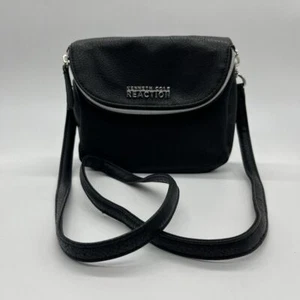 Kenneth Cole Crossbody Pebbled Vegan Leather Black Purse Bag Multi Pocket - Picture 1 of 14