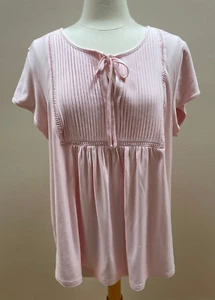 NWT Tommy Hilfiger Plus Top Women OX 14W Pullover Pink Viscose S/S Stretch - Picture 1 of 5
