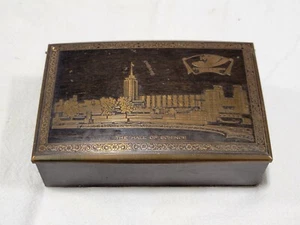 1933 Century Of Progress Chicago Hall Of Science Copper Wood Trinket Box COP - Picture 1 of 15