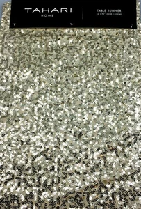 Tahari Gold Sequins Table Runner Glam Christmas Holidays NYE Party 14x90" NEW - Picture 1 of 8