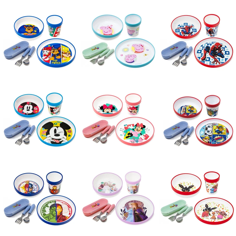 Set di stoviglie per bambini antiscivolo stoviglie per bambini set di stoviglie posate per bambini - Immagine 1 di 3