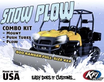 POLARIS RANGER 900 FULL-SIZE 4X4 - 2013-2019 - KFI UTV 60" Snow Plow Combo Kit Foto 1 de 4