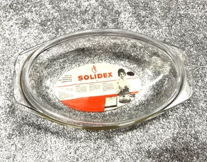 Vintage Solidex Casserole Dish 11.5x7.5" with Lid Oval Oven Clear Glass - Picture 1 of 6