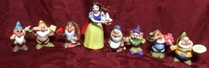 snow white & 7 dwarfs Schmid porcelain figurines - Picture 1 of 10