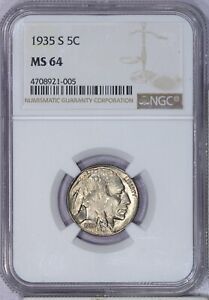 1935-S Buffalo Nickel 5c NGC MS64