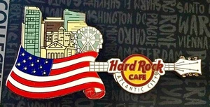 2017 Hard Rock Cafe Atlantic City Flag Over City Guitarra Serie Pin Casino - Imagen 1 de 1