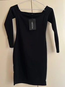 PRETTY LITTLE THING - LADIES BLACK L/SLEEVE DRESS - SIZE 8 - BNWT - Picture 1 of 2