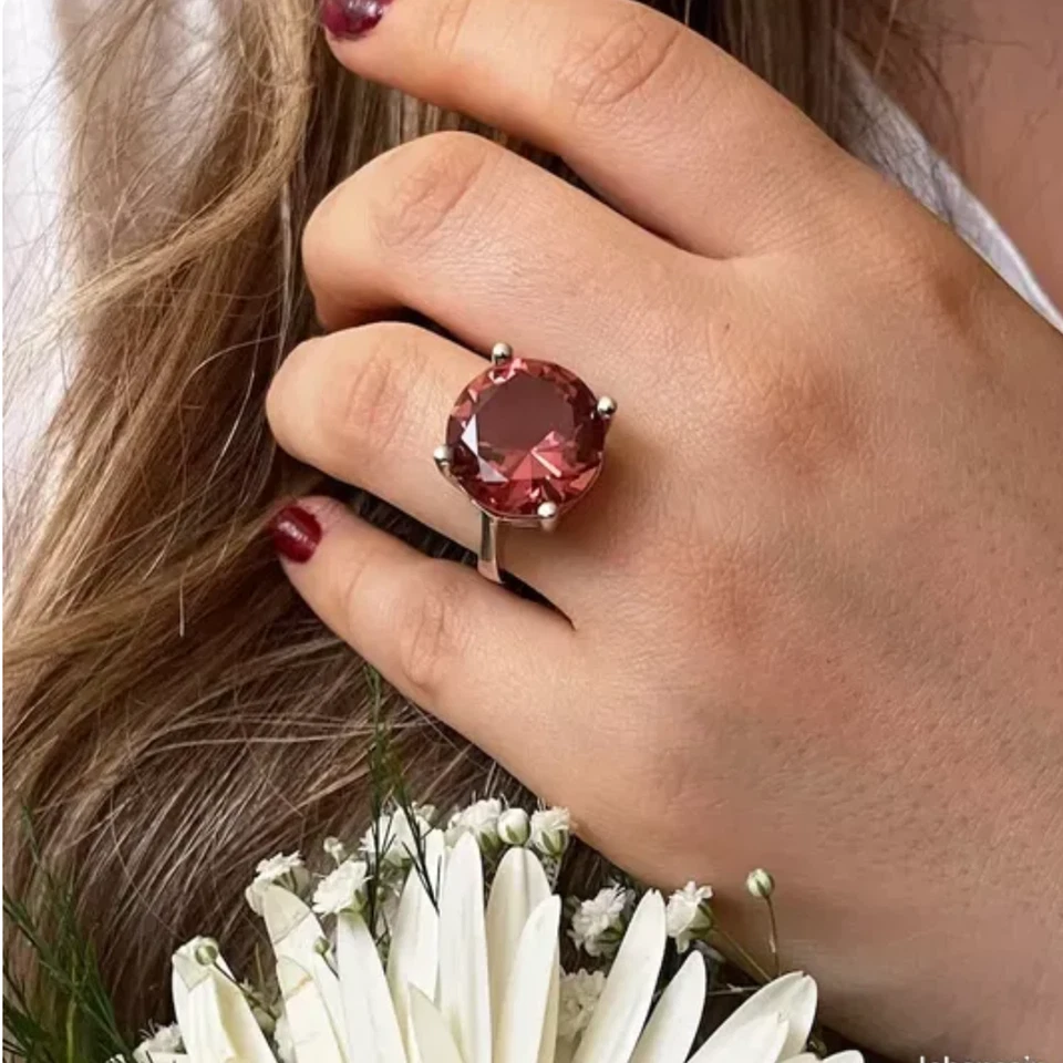 Solid 925 Sterling Silver Turkish Jewelry Alexandrite Women's Ring All Size - Image 1 of 1