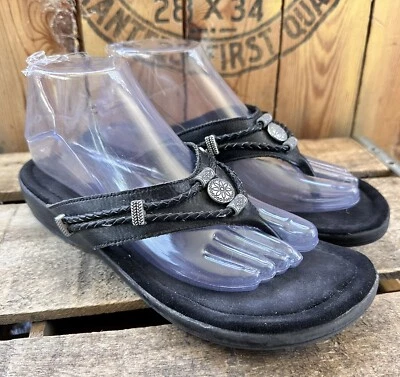 Sandalias Minnetonka Verano Azteca Negras Plateadas Para Mujer Talla 9 Southwestern Comfort Foto 1 de 4