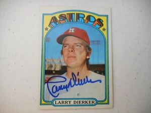 Larry Dierker Houston Astros Autographed 1972 Topps #155 Baseball Card - Picture 1 of 3