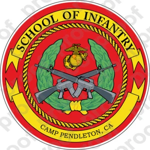 AUFKLEBER USMC SCHOOL OF INFANTRY CAMP PENDLETON CA USMC Lisc # 20187 - Bild 1 von 1