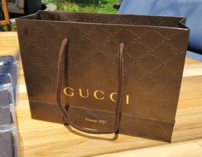 Bolsa de regalo de compras de papel GUCCI Firenze 1921 - nueva envuelta 9" x 6,7" x 2,5" Foto 1 de 4