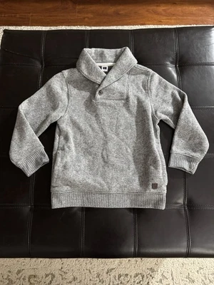 Suéter Janie And Jack Gris Jaspeado Cuello Chal Con Bolsillos Abertura Niño Talla 5 Foto 1 de 4
