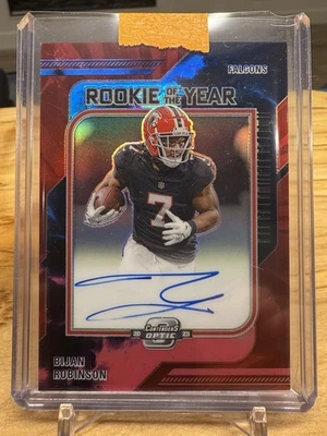Bijan Robinson 2023 Contenders Optic Nebula ROY On Card Auto 1/2 Rookie Falcons - Image 1 of 4