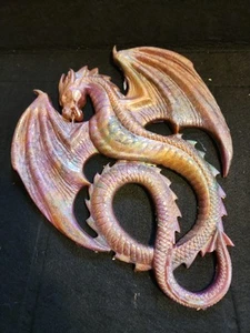 Stunning Resin Dragon Mica Powder Colored On Mold Wall Mounted Art - Picture 1 of 3