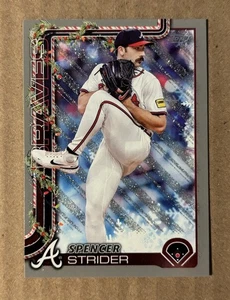 2025 Topps Holiday Spencer Strider #H75 Silver Glitter Parallel Atlanta Braves - Bild 1 von 2