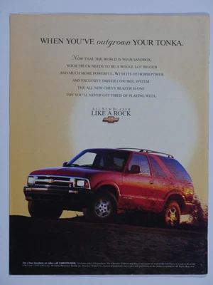 Chevy Blazer 1995 como una roca cuando has superado a tu Tonka anuncio impreso vintage Foto 1 de 2