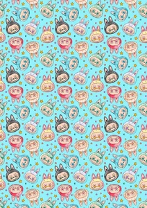 LINDO PAPEL DE ENVOLVER CUMPLEAÑOS LABUBU - Envoltura de regalo Labubu - Lindo cumpleaños Labu D6 - Imagen 1 de 1